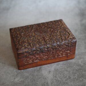 Hand Carved Indian Wooden Box AMAZING!
